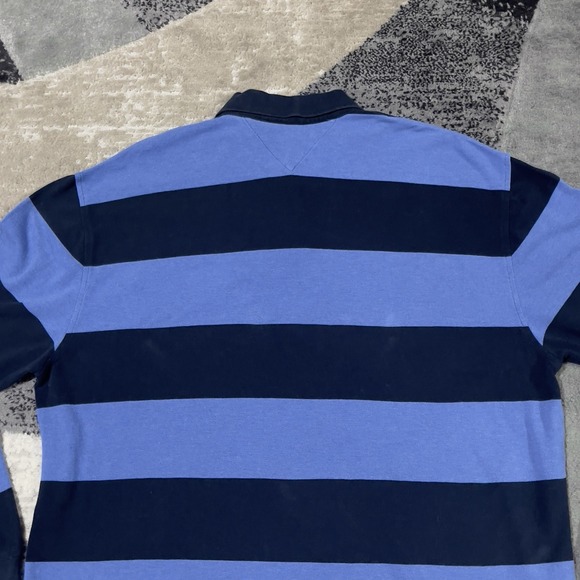 Tommy Hilfiger Rugby Polo Shirt Men 2XL Blue Striped Academic Preppy SOLD OUT - Picture 9 of 12